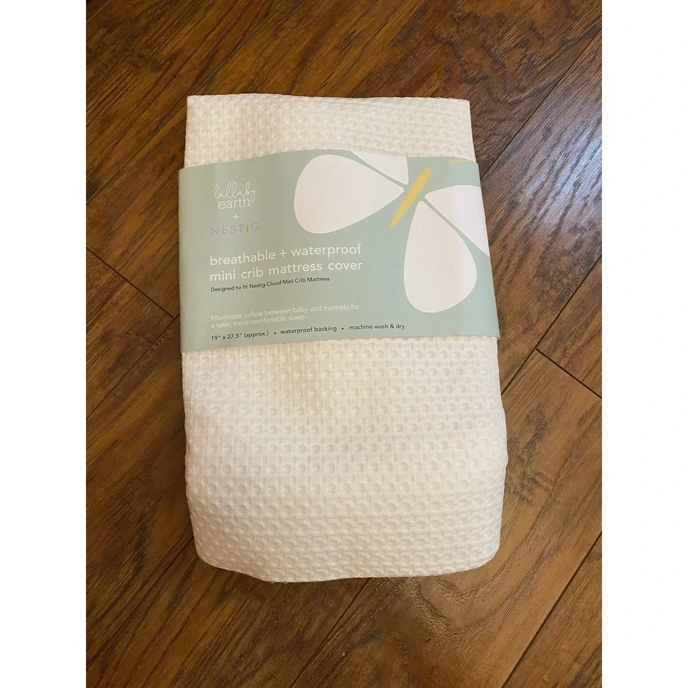 NEW Lullaby Earth Breathe Safe Mini Crib Mattress Cover Waterproof Nestig